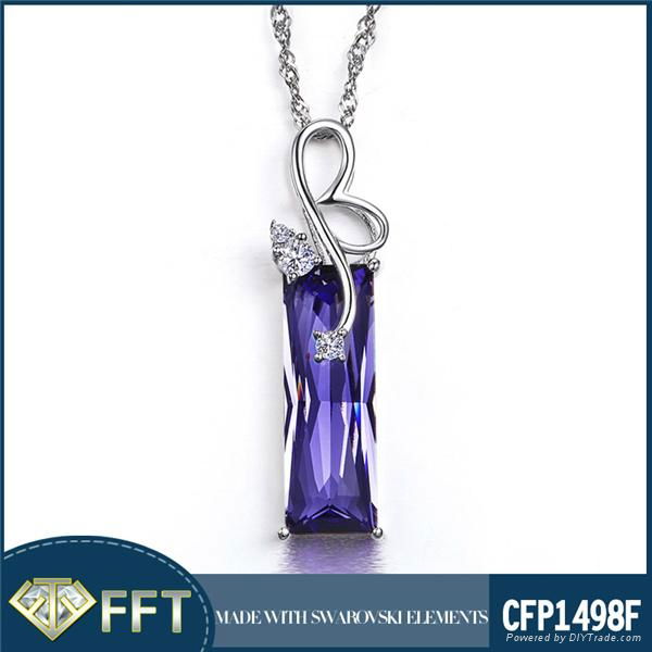 Hot sale amethyst silver SW crystal silver pendant 