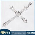 High quality crown shape 925 silver cross pendant 1