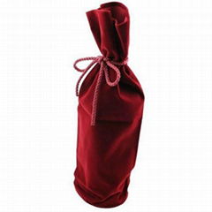 Drawstring Velvet Wine Bottle Bag 