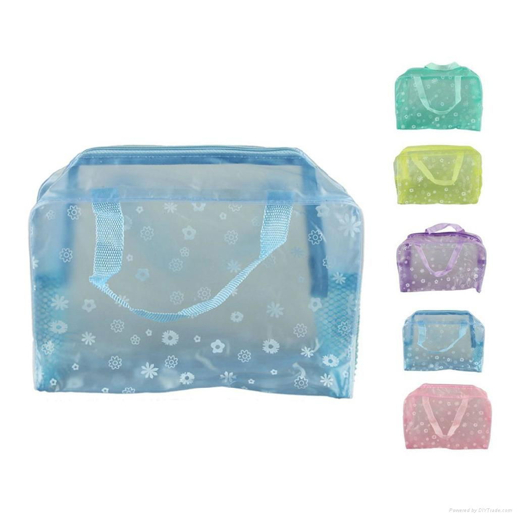 Floral Clear PVC cosmetic bag