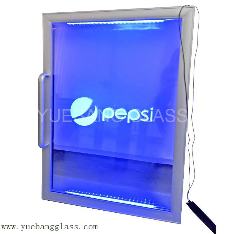Freezer glass door with LED lights
