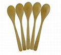 Cute Lovely Mini Bamboo Pudding Spoon 2