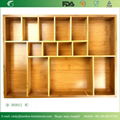 BH012 Rmovable Bamboo Adjustable Cutlery Drawer Organizer 1