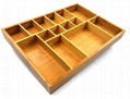 BH012 Rmovable Bamboo Adjustable Cutlery Drawer Organizer 2