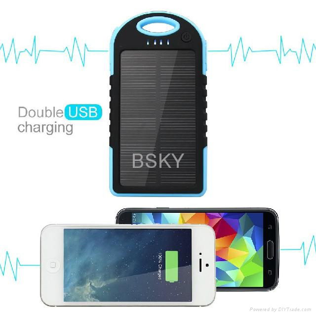 Portable Solar Power Bank 5000mAh For Mobile Phone iphone 3