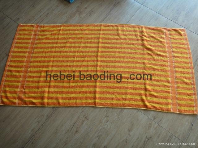 yellow and white strip jacquard beach towel wholesale  4