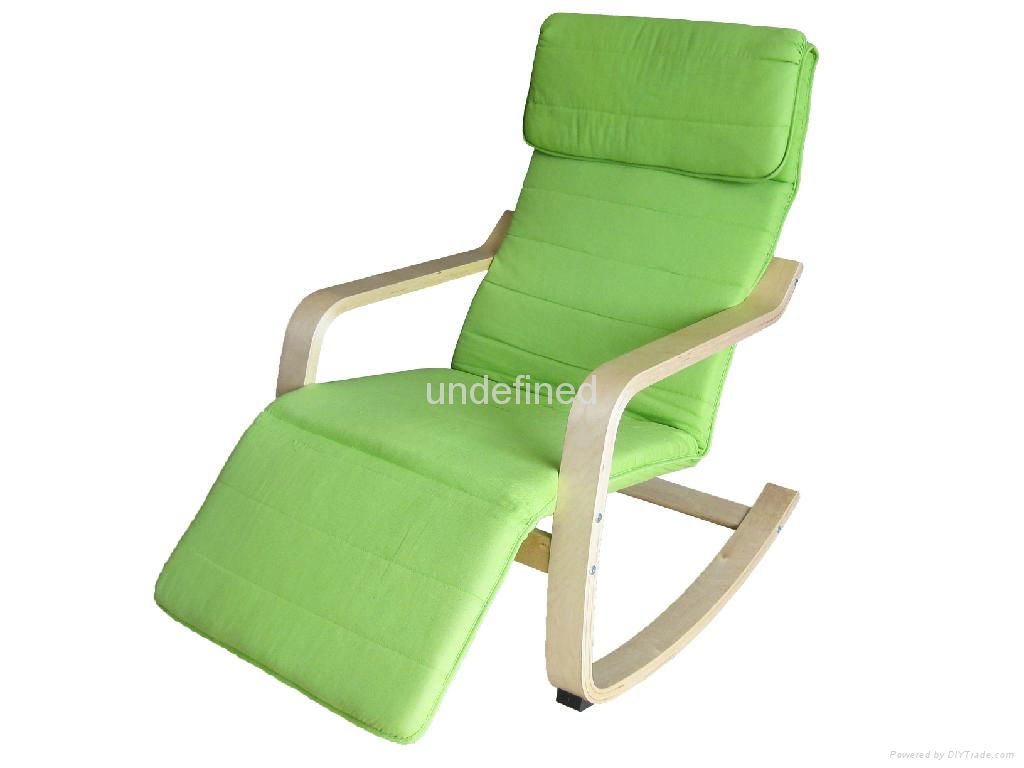 Bend wood rocking chair with footstool