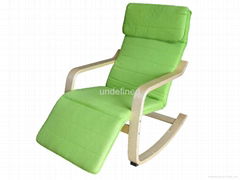 Bend wood rocking chair with footstool