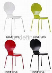 Bend Wood Dinning Chair With Power Coating Legs