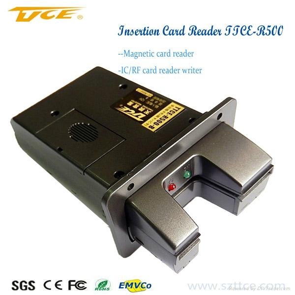 5VDC RS232/USB manual insert magnetic card reader 