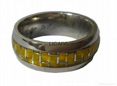 Fashion stainless steel ring with Gold plated