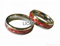 Fashion stainless steel ring with Gold plated 2