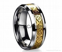 Free Shipping Wedding Band Gold Dragon