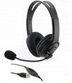 USB Head Wearing Headset with Mircrophone Cable Control and Stereo Effect
