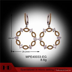 Top Selling Marquis Shape Fashion Cubic Zirconia Silver Earrings