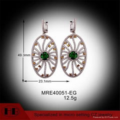 Two Tone Zirconia Rhodium Plating Earrings 925 Jewelry