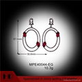 Fashion  Ruby Zirconia Black Plating Micro Pave  Sterling Silver Earrings 1