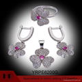 Micro Pave Cluster Rhodium Plating Lady Jewelry Sets