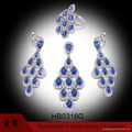 High Fashion Water Drop Chandelier Silver Jewelry Sets