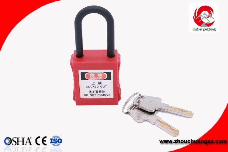 38mm Nylon Insulation Shackle Keyed Alike Master Key safety ABS Padlock 3