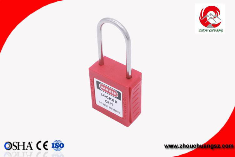 38mm more popular steel shackle safety types of padlock with red bodies 3