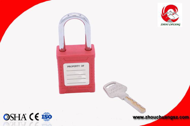 38mm more popular steel shackle safety types of padlock with red bodies 4