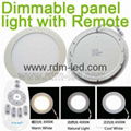 3W 4W 6W 9W 12W 15W 18W Color change and dimmable round  panel light led