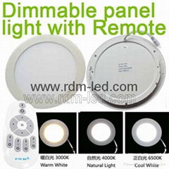 3W 4W 6W 9W 12W 15W 18W Color change and dimmable round  panel light led