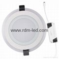 6W 9W 12W 18W 30W Glass 3 color  led panel light recessed lamp round  5