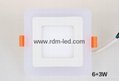 newest model 6W 9W 16W 24W  double Color LED panel lamp dimmable 2