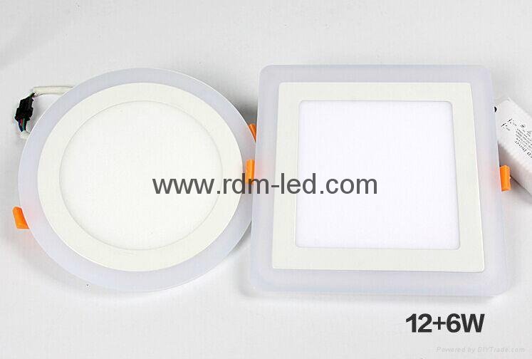 newest model 6W 9W 16W 24W  double Color LED panel lamp dimmable 3