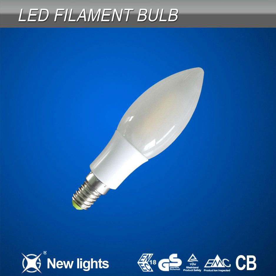 Frosted C35 Candle Filament Led Bulb E14 with Sapphire Filament