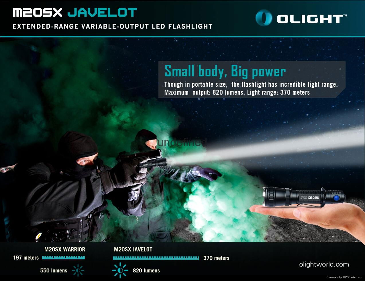 Olight Newly-launched M20SX Javelot flashlight 820lumens/370meters 2