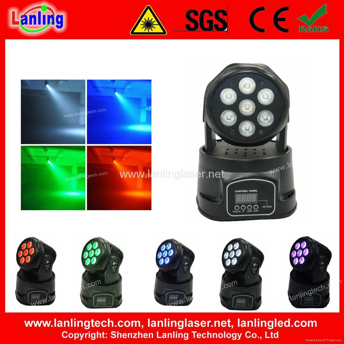 7x10W RGBW 4in1 LED stage Light Wash disco Moving Head 