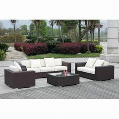 Wicker outdoor sofa with water proof material