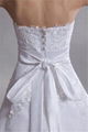 A-Line Sleeveless Sweetheart Satin Lace Wedding Dresses 3