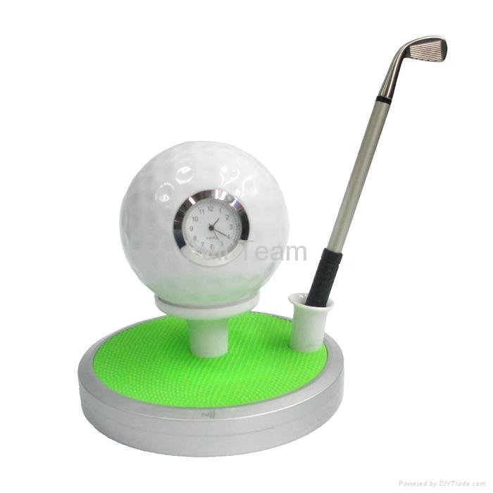 2015 New Products for Promotions New Bluetooth Speaker Golf Shape with Clock
