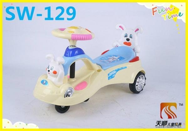 PP plastic kid swing car with lovely rabbit toys 2