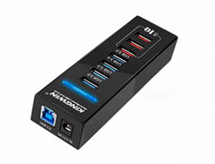 4 Port USB 3.0 Hub plus 3 IQ Smart Charging Ports