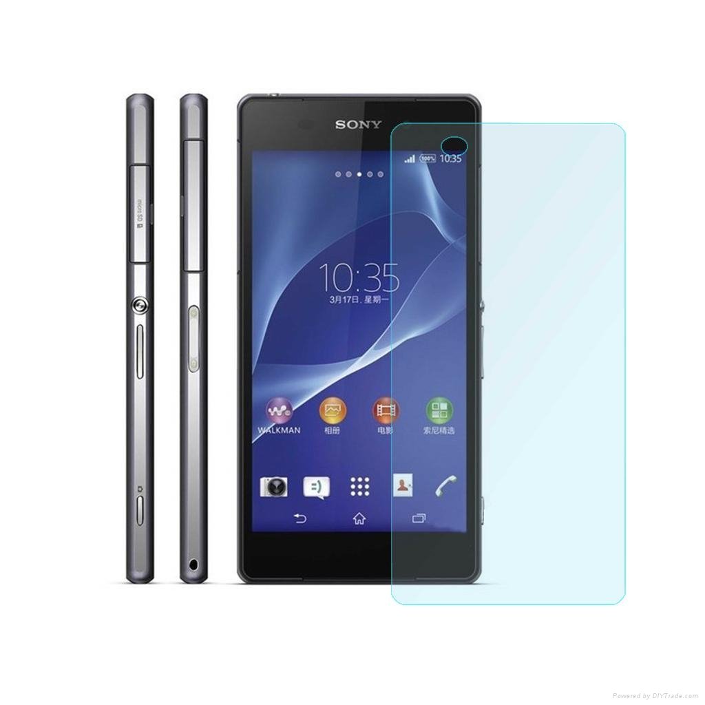 9H round edge tempered Glass screen protector For Sony Xperia Z1 3