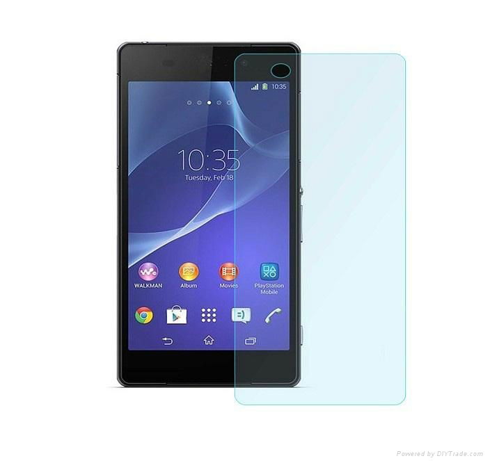 9H round edge tempered Glass screen protector For Sony Xperia Z1 4