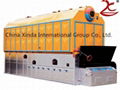 Horizontal chain grate steam boiler