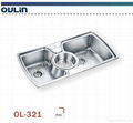 Oulin stainless steel durable triple bowl sink  1