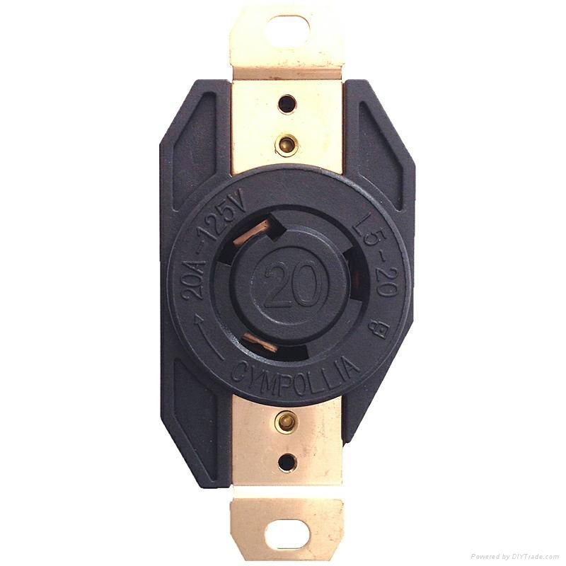 Cympollia NEMA L5-20r Twist-Lock Heavy Duty Power Receptacle, 2P 3W, 20A,125V