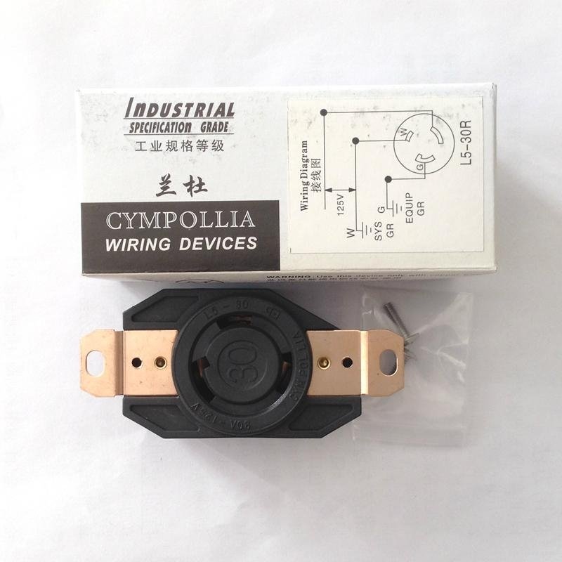CYMPOLLIA  NEMA L5-30R Twist-Lock  Heavy Duty Power Receptacle, 2P 3W,30A 125V 5