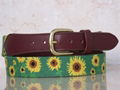 Hand Stitched Needlepoint Belt 