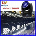 19pcs*12w rgbw 4 in 1 led zoom moving