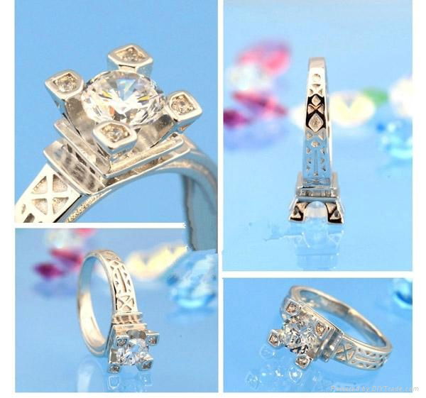 stainless steel eiffel tower silver wedding ring 5