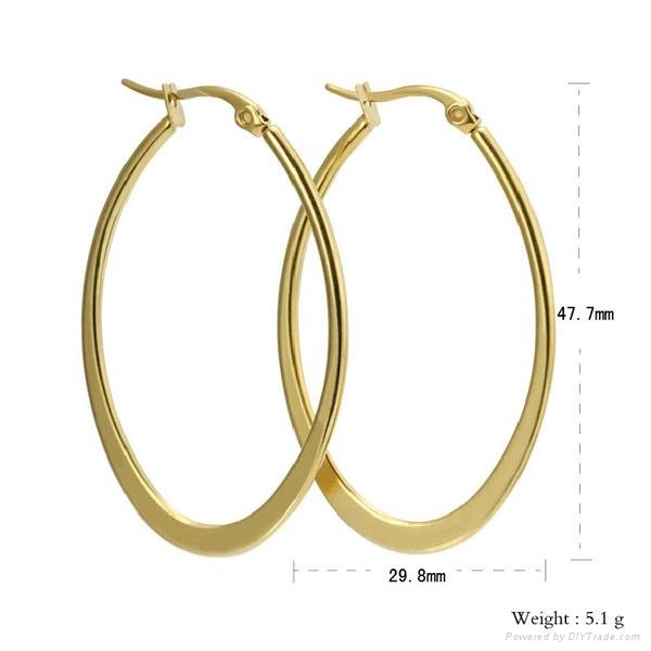 fashion design hanging big drop hoop earrings E3108-1 2