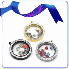 stainless steel floating living memory locket